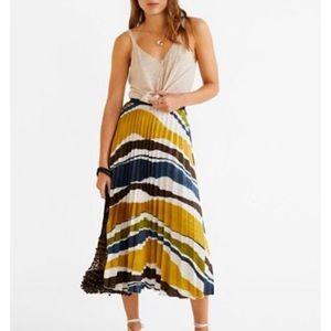 MANGO pleated print skirt